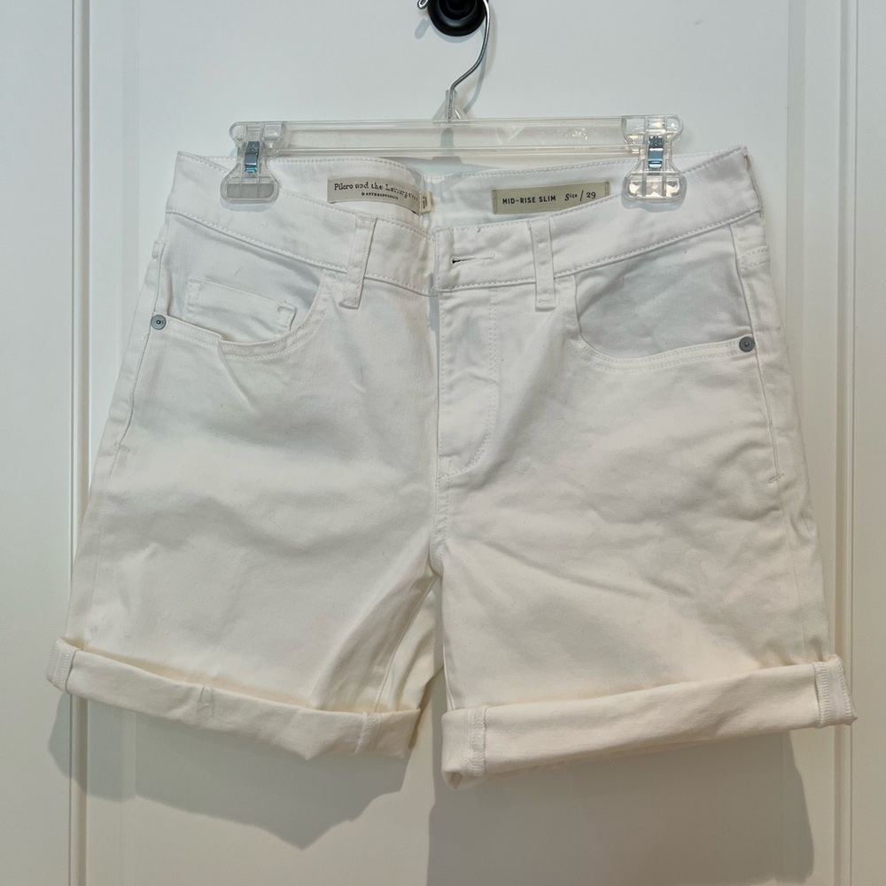 Anthropologie Pilcro and Letterpress White Denim Shorts